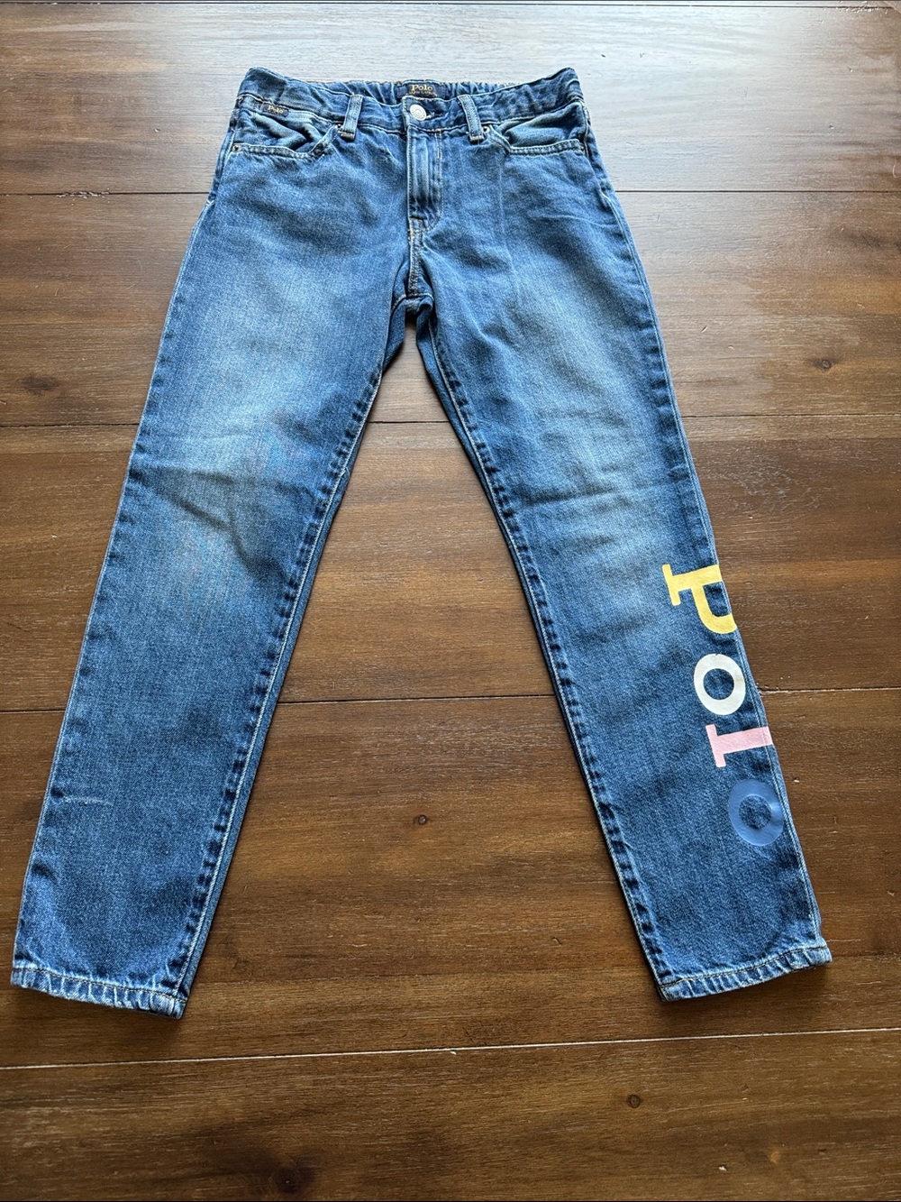 Size 12 Polo Ralph Lauren Astor Slim Boyfriend jeans with adjustable waist